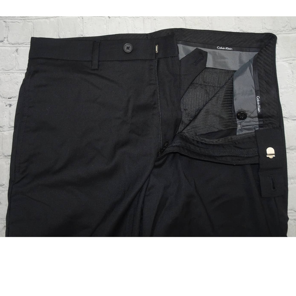 Calvin Klein Men's Black Slim Fit Dress Pants P30W x 32L, No Tags - Picture 6 of 7